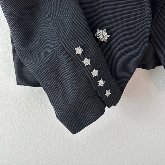 NWT L'AGENCE Brooke Double-Breasted Blazer in Black Rhinestone SZ US 12 - Picture 8 of 9